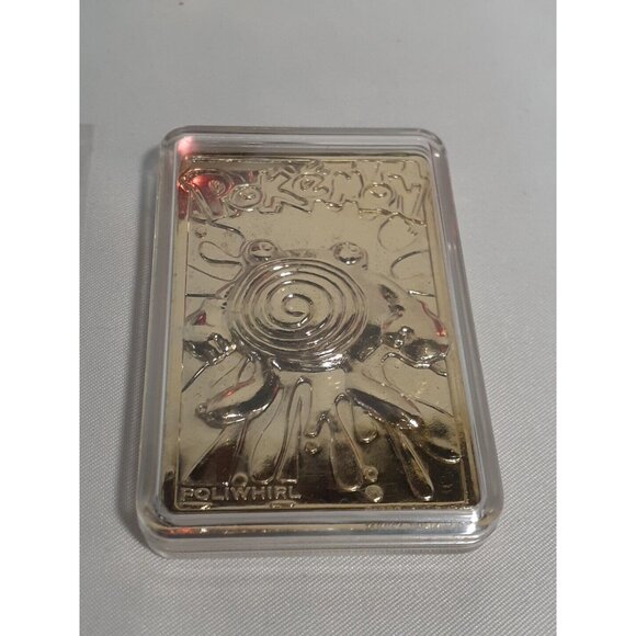 Pokemon 1999 Poliwhirl Gold Bar Card Limited Edition Burger King Gold Plated #61 - Picture 3 of 10
